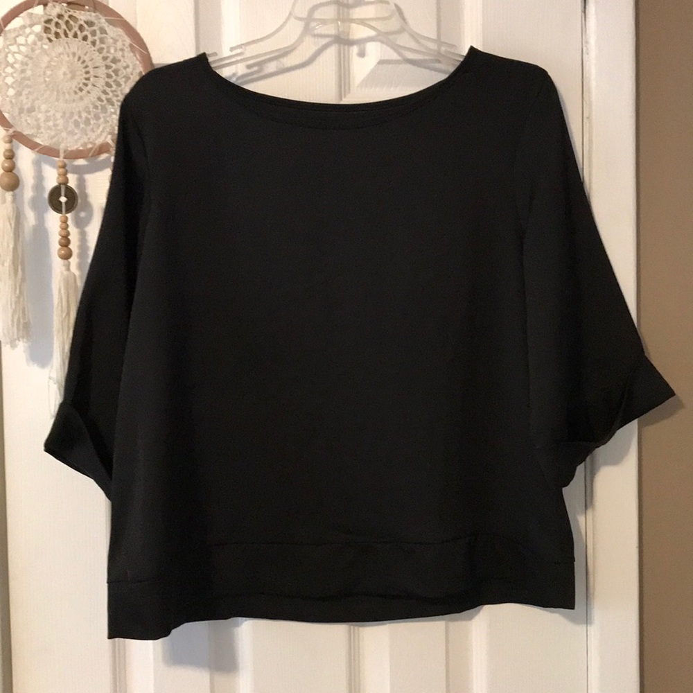 Variazioni black cuffed sleeve blouse